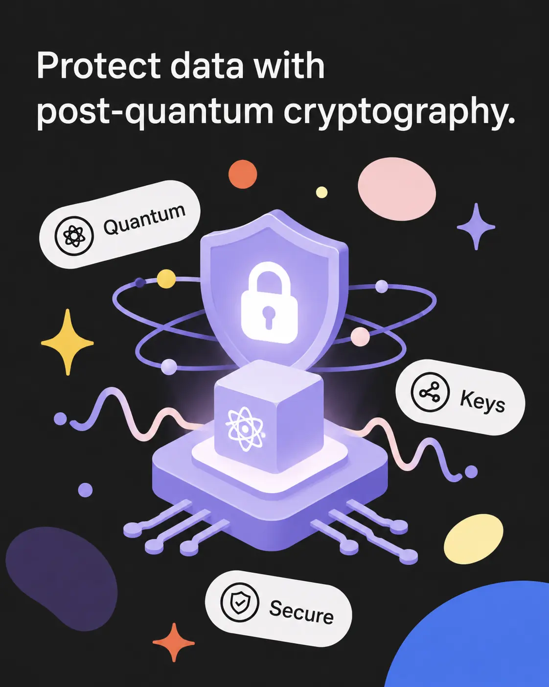 Post-quantum cryptography and blockchain security illustration